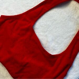 Red Women's XS Lounge Terry Bra